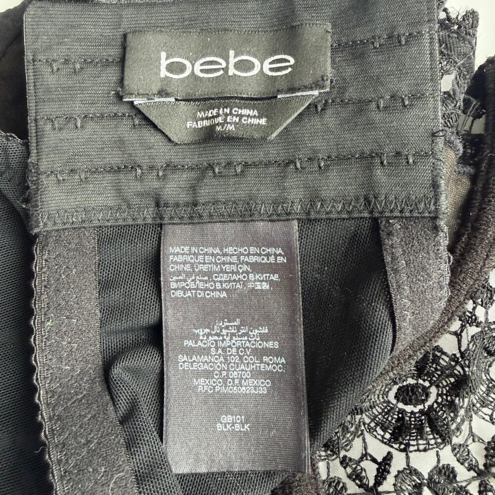 Bebe Black Sparkling Beaded & Sequin Underwire Bra Bralette Crop Top Size Medium - Picture 7 of 7